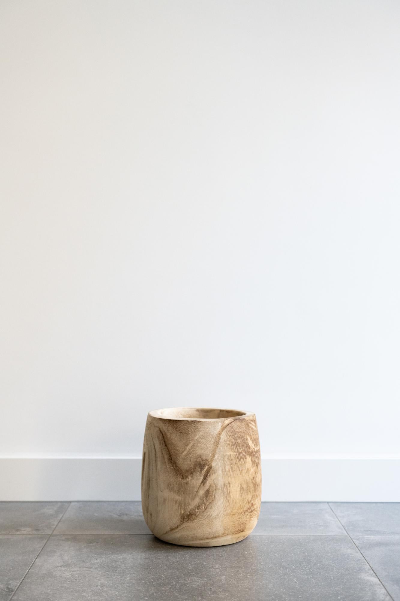 Topf – Holz hellbraun – Pia-Topf – M – H25 B23
