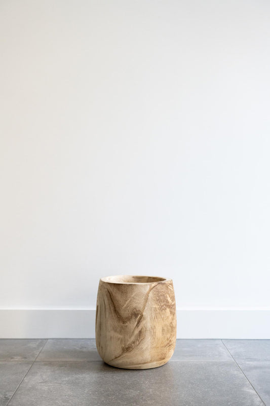 Topf – Holz hellbraun – Pia-Topf – M – H25 B23