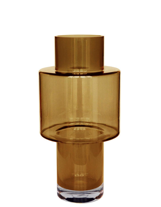 Vase aus Glas Juba M – H40 B20 – Cognac